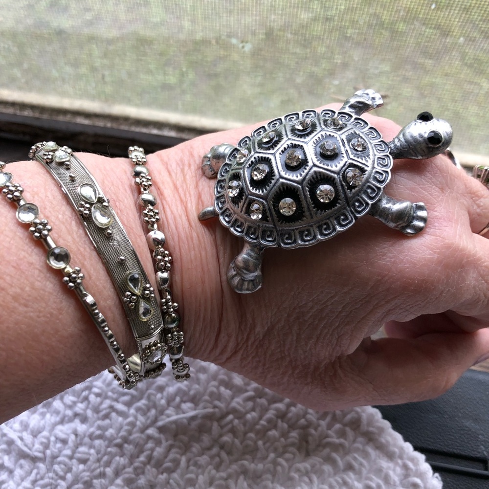Bundle of Bling, 3 Bracelets & Turtle Necklace